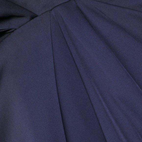 NWT Lulu's Caught Feelings Navy Blue Satin Ruffled Midi Dress - Navy - Size XS - Picture 5 of 12